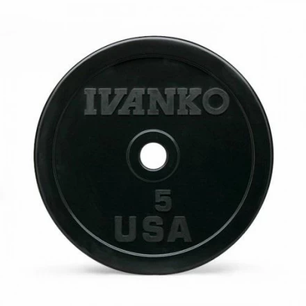 Бампированный обрезиненный диск IVANKO OBP-5KG (5 кг), фото 1