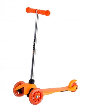 Самокат 3-колесный Kinder, 120/80 мм, оранжевый, фото 1
