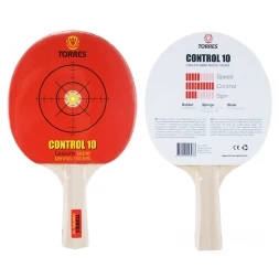 Ракетка для н/т TORRES Control 10, арт.TT0001, для начинающих, накладка 1,5 мм, конич. ручка