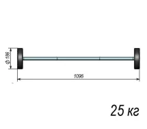 Штанга тренировочная 25кг ST580-25 