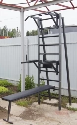 Шведская стенка для улицы EffectSport ПРОФ(У)-Т35-БП35-ДГУ, фото 1