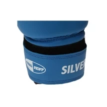 Перчатки боксерские SILVER синие BGS-2039, (10oz)