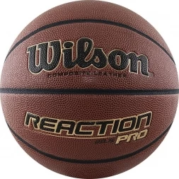 Мяч баск. WILSON Reaction PRO, арт.WTB10138XB06, р.6, синт. PU, бутил. камера, темно-коричневый