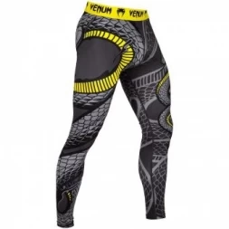 Компрессионные штаны Venum Snaker Black/Yellow, фото 2