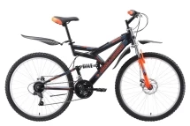 Велосипед Challenger Genesis Lux FS 26 D чёрный/оранжевый/голубой 18''