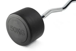 Штанга неразборная обрезиненная 50 кг Изогнутый гриф, фото 2