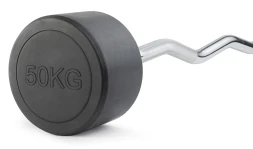 Штанга неразборная обрезиненная 50 кг Изогнутый гриф, фото 1