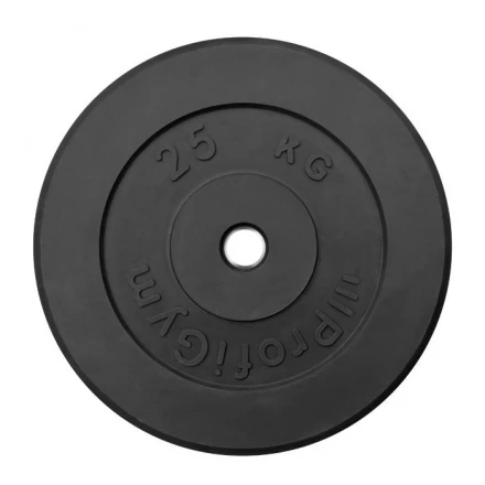 Диск «Profigym» тренировочный обрезиненный 25 кг черный 31 мм (металлическая втулка)   ДТР-25/31, фото 1