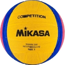 Мяч для водного поло &quot;MIKASA&quot;, резина, юношеский, размер 3, дл. окр. 61-63см, желто-сине-розовый