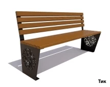 Парковая скамейка Индия, Лиственница (без подлокотников) 1,2 м