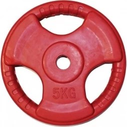 Диск обрезиненный ZSO цветной &quot;3 HANDLE&quot; D-26, 5 кг, фото 1