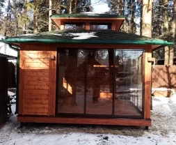 Закрытая беседка Гонконг с панорамным остеклением, фото 2