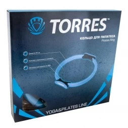 Кольцо для пилатеса &quot;TORRES&quot;, диаметр 38 см, эргономичные захваты из ЭВА, голубо-черное, фото 2