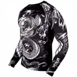 Рашгард Venum Dragon's Flight Black/White L/S, фото 2