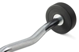 Штанга неразборная обрезиненная 7,5 кг Изогнутый гриф, фото 3