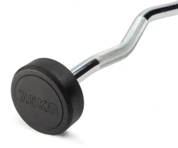 Штанга неразборная обрезиненная 7,5 кг Изогнутый гриф, фото 2