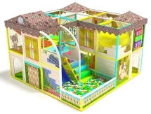 Детский игровой лабиринт «Домик детства» 21,6м² (4,65*4,65*3,2м)