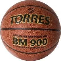 Мяч баск. &quot;TORRES BM900&quot; арт.B32036, р.6, ПУ-композит, нейлон. корд, бутил. камера, темнооранж-черн