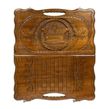 Нарды резные &quot;Корона&quot; с ручкой 40, Haleyan
