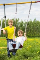 Детский спортивный комплекс для дачи ROMANA Богатырь Плюс (пластиковые качели)  , фото 2