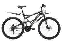 Велосипед Black One Attack FS 26 D чёрный/серый/белый 16&quot;