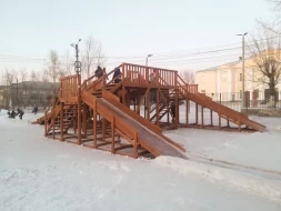 Зимняя деревянная горка &quot;Snow Fox 4 ската&quot;, фото 5