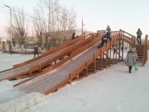 Зимняя деревянная горка &quot;Snow Fox 4 ската&quot;