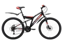 Велосипед Black One Descender FS 26 D Alloy чёрный/красный/белый 16&quot;
