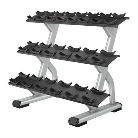 Стойка для хромированных гантелей в 3 ряда на 10 пар PRECOR DBR813, фото 1