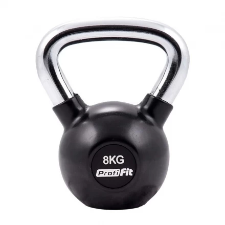 Гиря обрезиненная с хромированной ручкой PROFI-FIT,  8 кг, фото 1