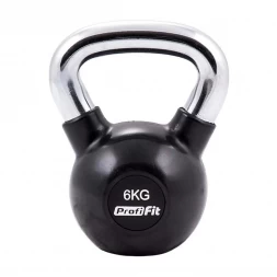 Гиря обрезиненная с хромированной ручкой PROFI-FIT,  6 кг, фото 1