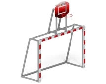 Ворота для мини-футбола с баскетбольным щитом СО 2.60.05 (с креплением сетки)(красные)
