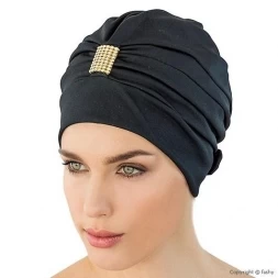 Шапочка для плавания женская &quot;FASHY Exclusive swimcap&quot;, полиэстер, черно-золотой