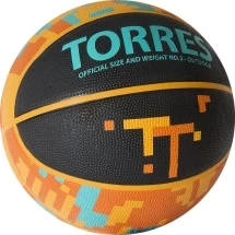Мяч баск. &quot;TORRES TT&quot; арт. B02125,  р.5, резина, нейлон. корд, бут. кам., черный-мультиколор