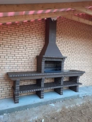 Печь Аристократ 710 Прямоугольный кирпич красный с коричневым, фото 4
