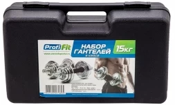 Набор гантелей PROFI-FIT, 15 кг, в кейсе, фото 2