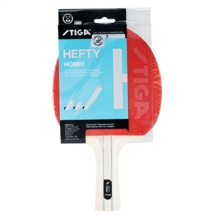 Ракетка для настольного тенниса Stiga Hefty Hobby, для начинающих, одобренная ITTF, коническая ручка, фото 1
