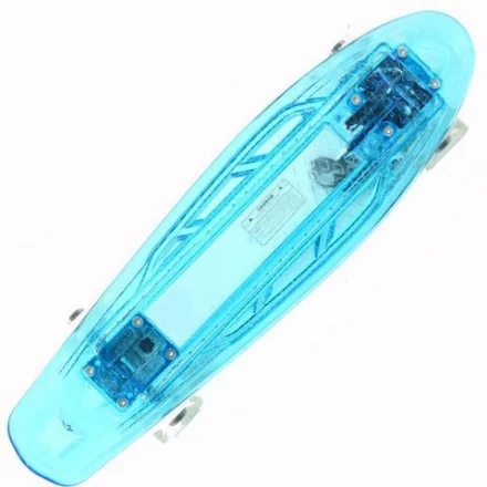 Скейтборд со светодиодной подсветкой Shark TLS-403 Crystal Blue 22&quot; синий , фото 1