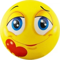 Мяч детский &quot;Funny Faces&quot;, диаметр 12 см, желтый