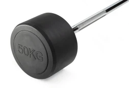 Штанга неразборная обрезиненная 50 кг Прямой гриф, фото 2