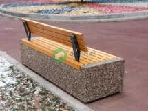Скамейка бетонная «Бокс» с настилом и спинкой
