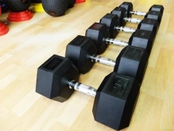 Набор гексагональных гантелей 6 пар от 12,5 до 25 кг, фото 3