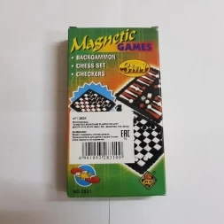 Нарды + Шахматы + Шашки магнитные малые, фото 3
