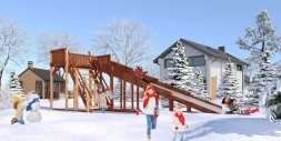 Зимняя деревянная игровая горка TORUDA Север-6 (скат 7.6 м), фото 2