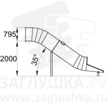 Тоннельная металлическая горка с иллюминатором высотой 2000 мм