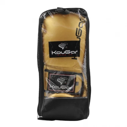 Перчатки боксерские KouGar KO600-8, 8oz, золото, фото 7