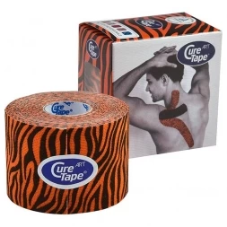 Тейп кинезиологический CureTape Art Tiger, 5 см x 5 м, арт. 163159, оранжево-черный
