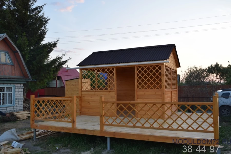 Беседка 3х4 с двускатной крышей