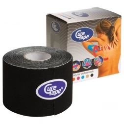 Тейп кинезиологический CureTape Black, 5 см x 5 м, арт. 160226, черный
