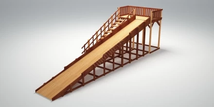 Зимняя деревянная игровая горка TORUDA Север - 8 (скат 9 м), фото 3